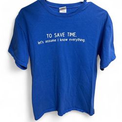 Blue Graphic Crew Neck T-Shirt