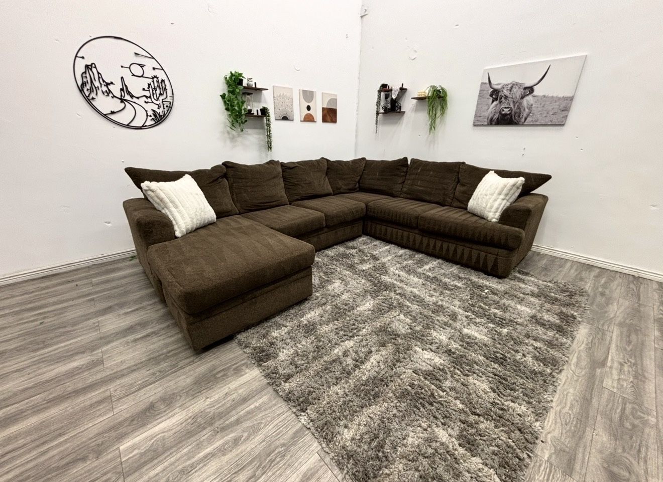 Brown Sectional Couch - Free Delivery