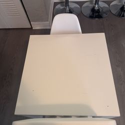Kids Table + 2 White Chairs Set