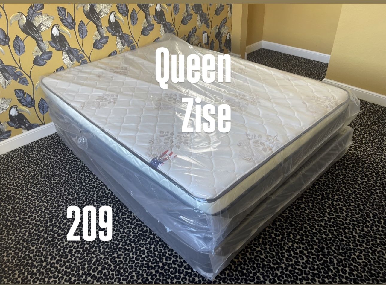New Queen Pillowtop Mattress And Box Spring Set