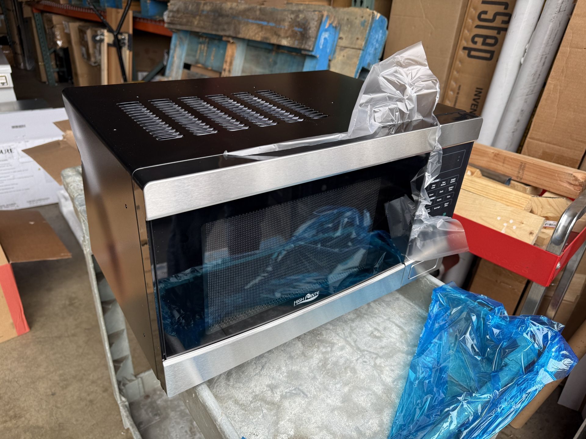 High Pointe EM925AQR-S RV Stainless Steel Microwave Oven with Turn Table 1.0CF