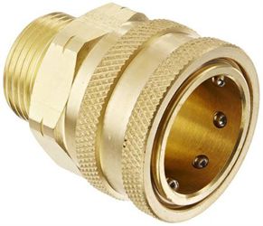 Eaton Hansen 8S35BS Brass Straight Through Ball Lock Hydraulic Fitting, Socket