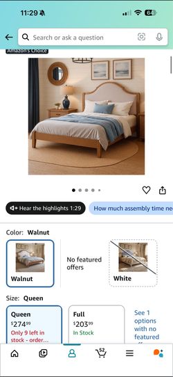 upholstered headboard - Queen bed frame/ platform bed- upholstered headboard