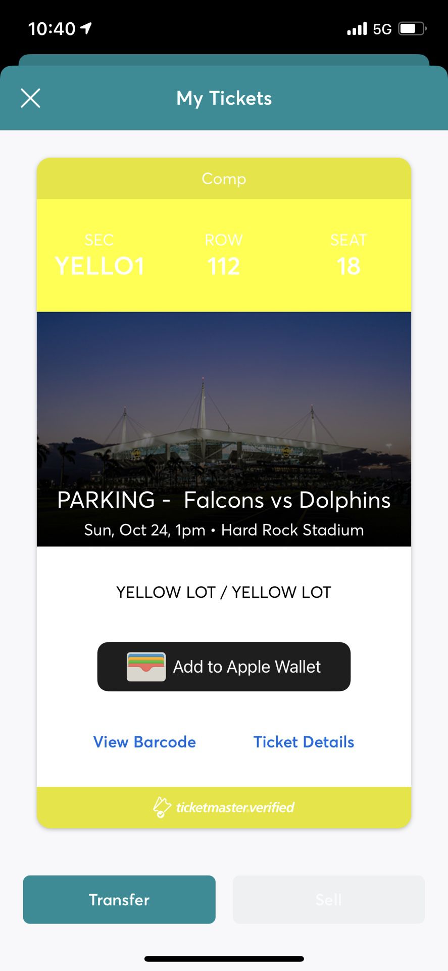 Dolphins Parking Pass