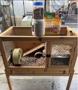 Wooden Hamster Cage with Accessories $60 FIRM