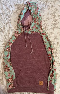Floral Colorblock Pullover Hoodie