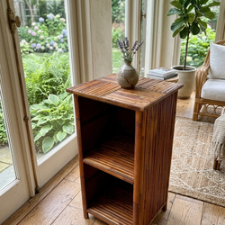 🌴 Tropical Vibes Alert! Unique Used Bamboo Shelf Unit 🌴