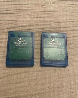 Playstation 2 Memory Cards Blue (Pair)