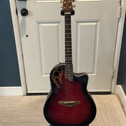 Used Ovation Celebrity CS347 red Acoustic Guitar