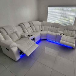 Brand New Sectional With Led Lights And Bluetooth Speakers- Finance Available 
