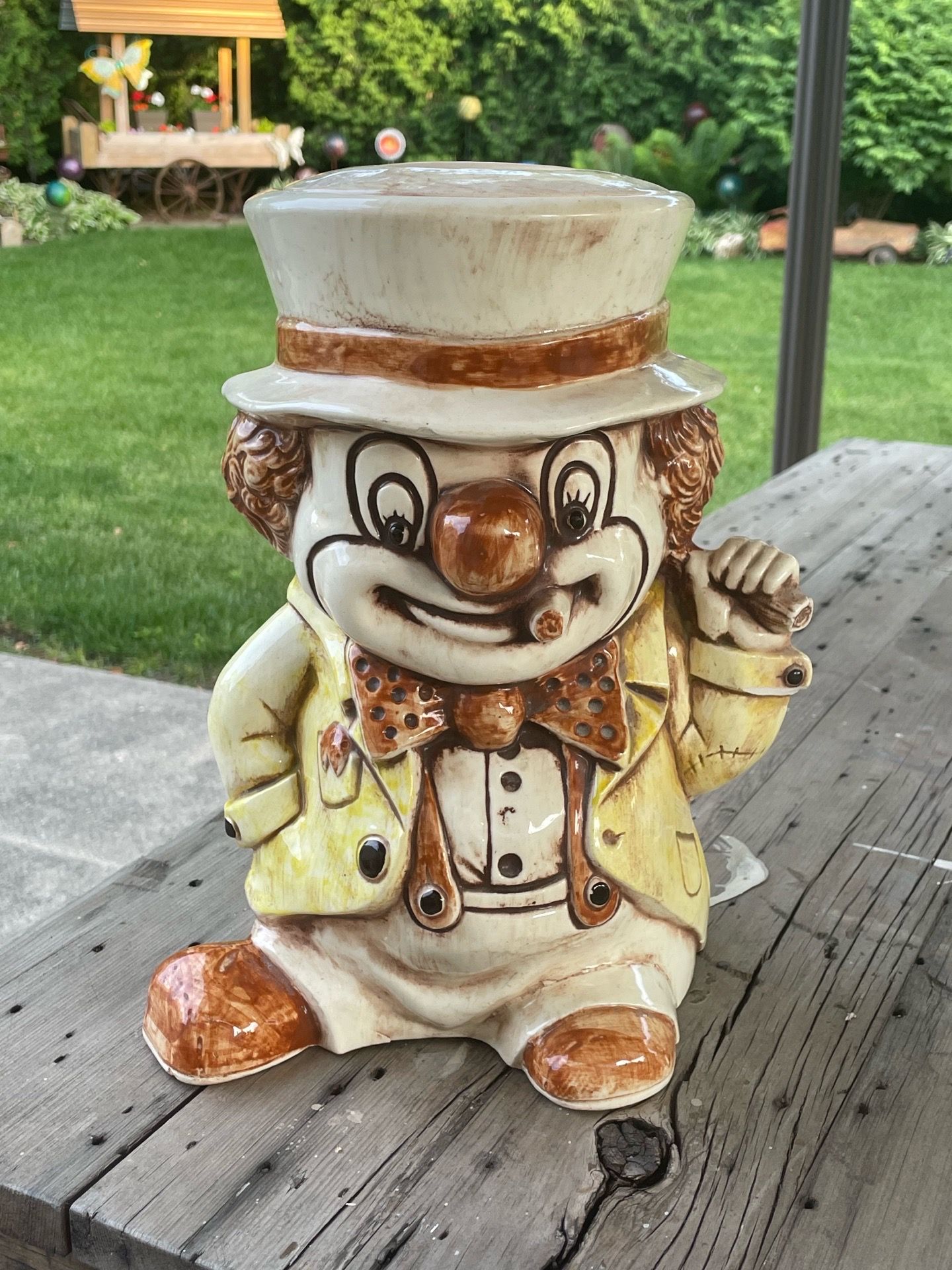 Antique clown cookie jar