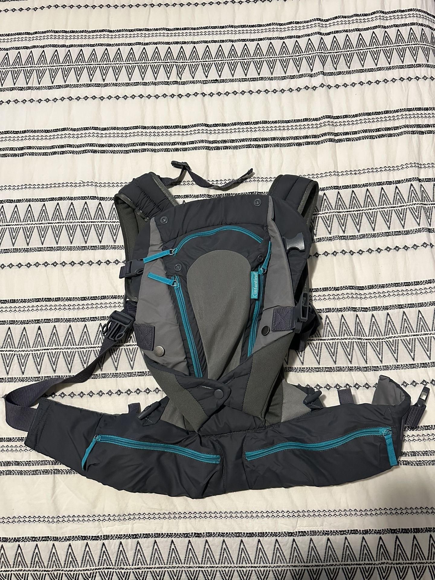 Baby Carrier - Teal and Gray