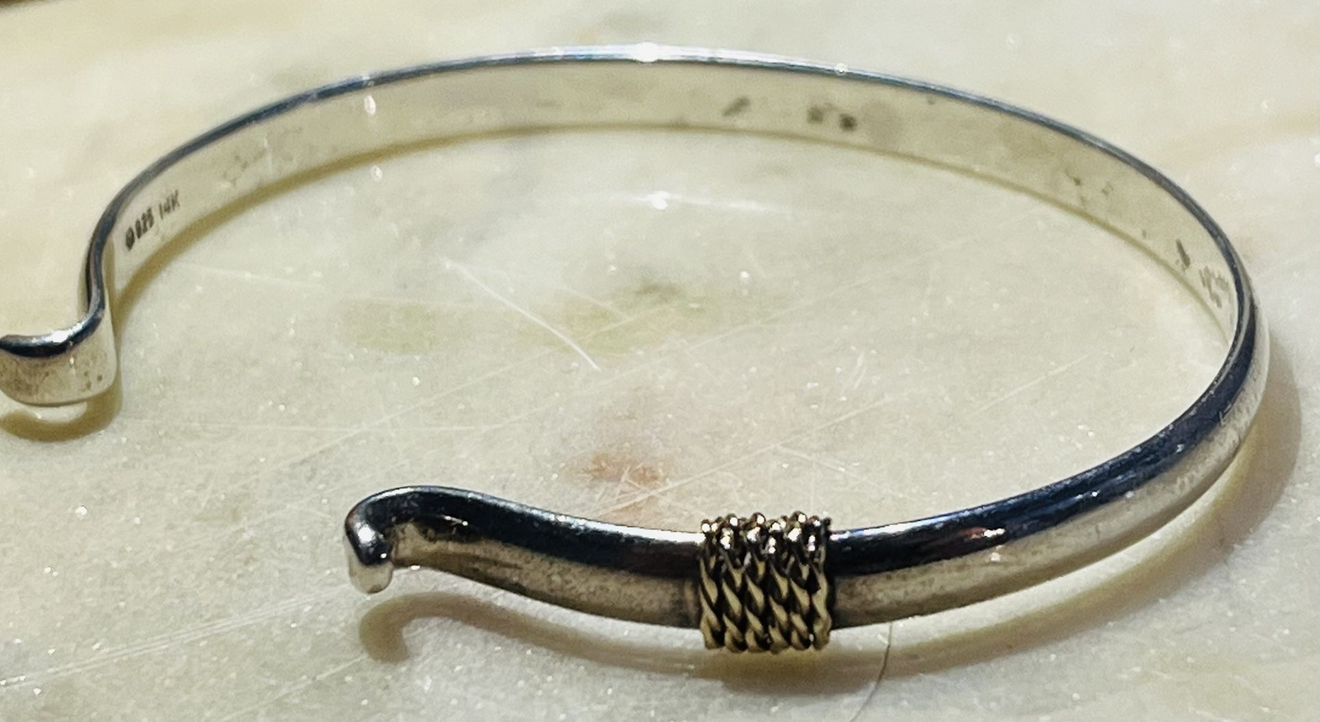 14k & .925 Silver Cuff