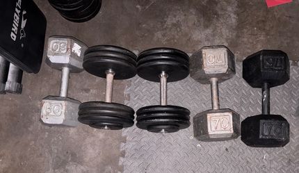 Heavy dumbbells 60 65 70 75