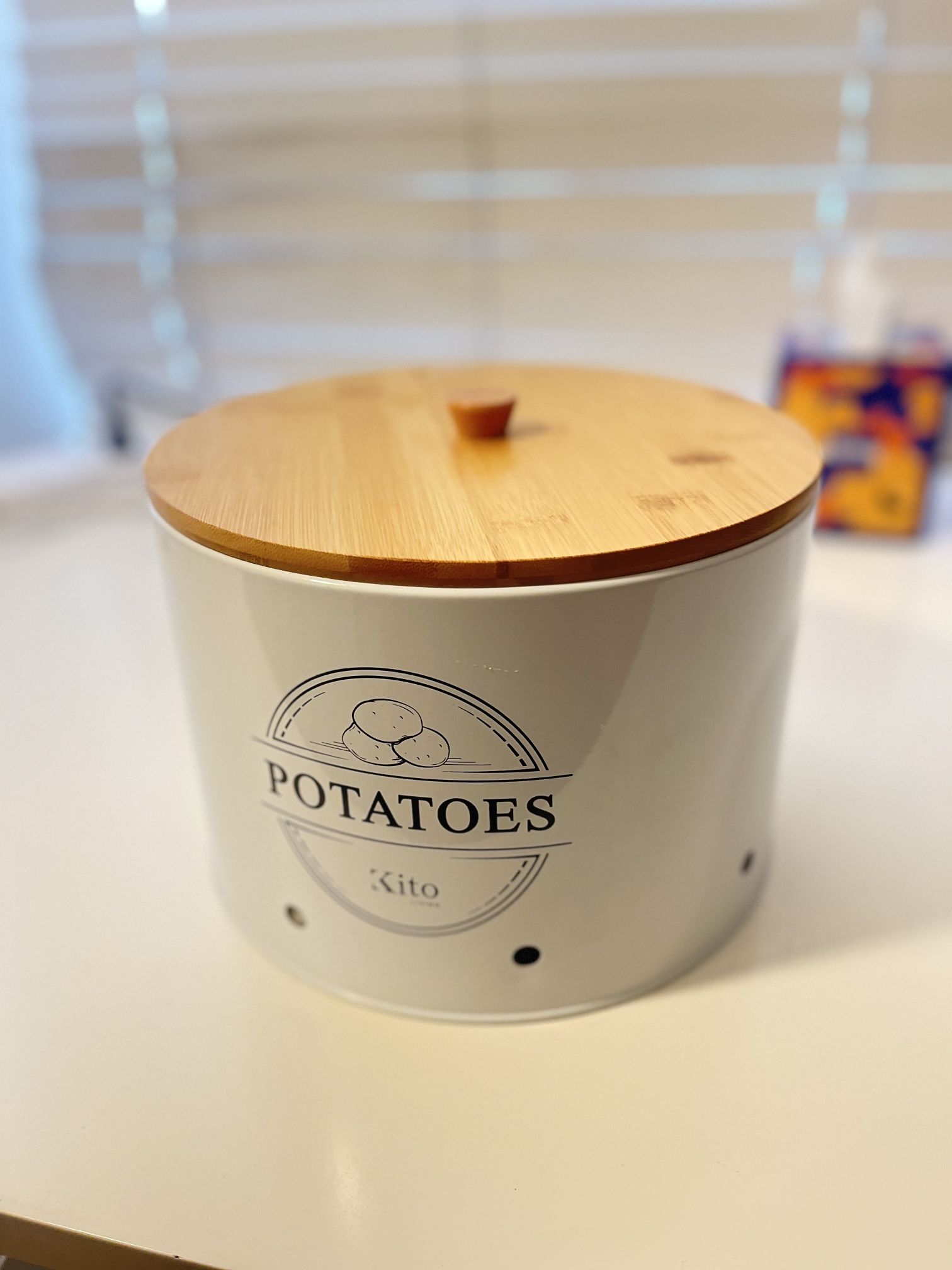 Canister for Kitchen Counter with Wooden Bamboo Lids, Kitchen Canisters for Countertop