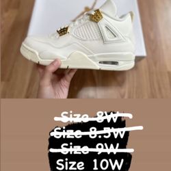 Air Jordan 4 retro “ Metallic Gold “ Women Sizes 