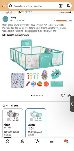 Baby playpen, 79"x71"Baby Playpen with Mat Indoor＆Outdoor Playpen for Babies and Toddlers with Breat