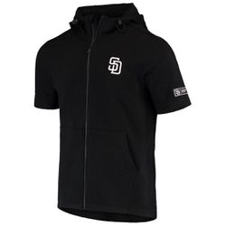 Levelwear Men's Black San Diego Padres Recruit Short Sleeve Full-Zip Hoodie Jacket- Size Small - Like New- NWOT 