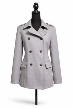 Liz Claiborne Gray Double-Breasted Women’s Jacket Medium | Classic NEW