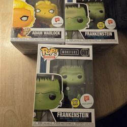 I Have 3 Pop MOVIE 2 Frankenstein Glows in the  dark 607 &
Pops marvel 80 years 618 1 Adam Warlock All Walgreens Exclusive 