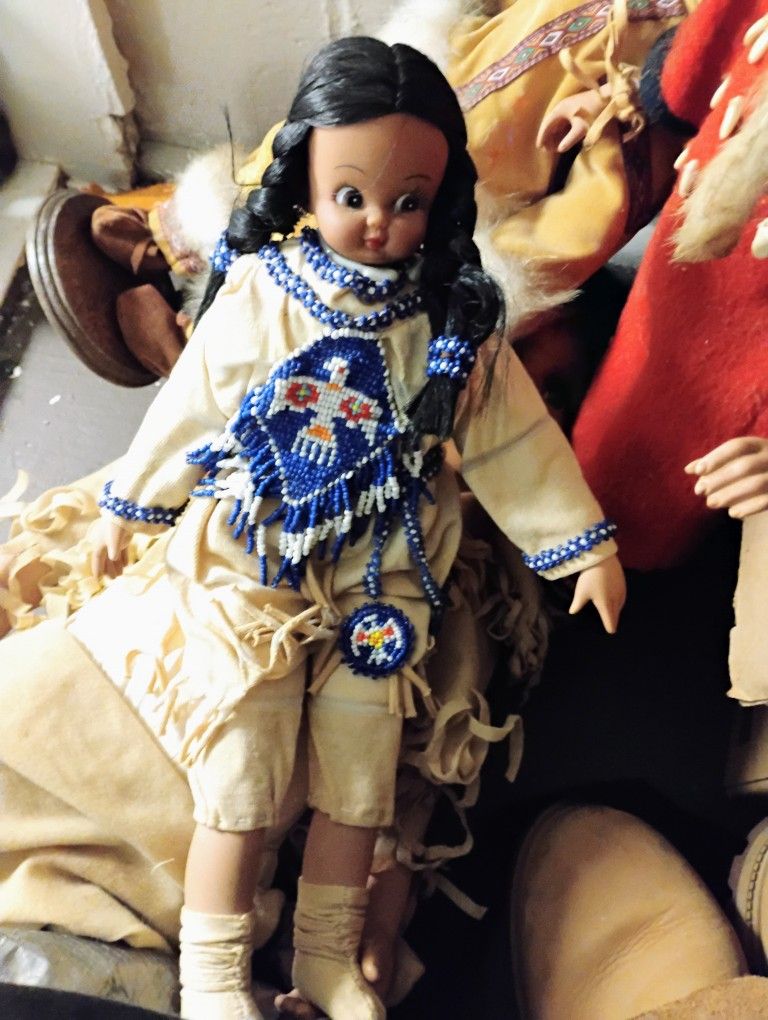 Vintage Native American Porcelain Doll