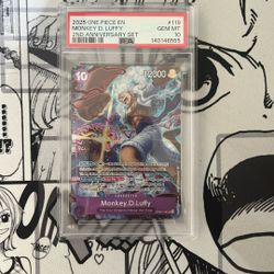 2025 ONE PIECE EN MONKEY D LUFFY 2nd Anniversary Set PSA 10 