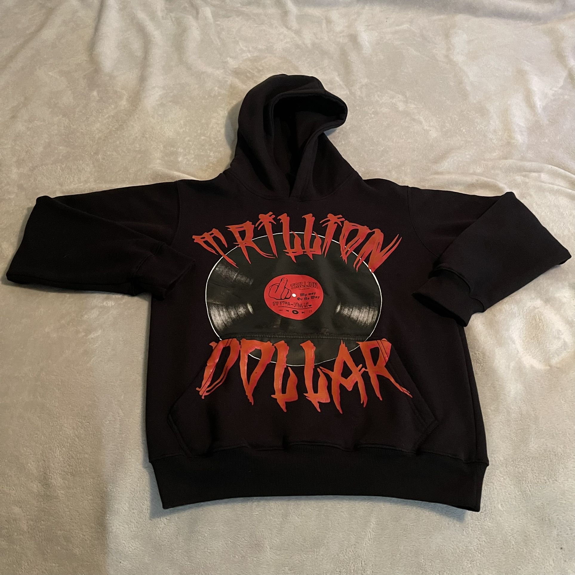 Trillion Dollar Records Hoodie Adult XS Black Sweatshirt Pullover Sweater Gym