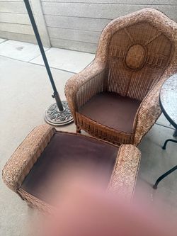 Wicker chair , Rattan, and ottoman