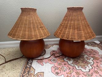 Wood base with rattan shades from Target