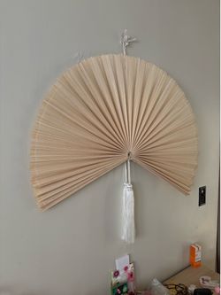 Large Boho Bamboo Palm Leaf Wall Fan – 40”