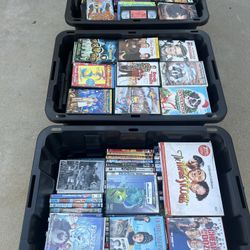 DVDs And VHS (3 Bins Full)  MAKE OFFER 