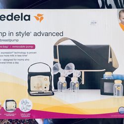 Medela Breast Pump Set Travel Car Charger Portable Travel Pump with Diaper Bag Like New 