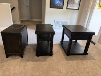 End tables Black distressed
