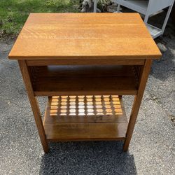 Antique Oak Victorian Ball And Stick Cabinet 