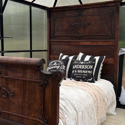 Antique Full Size Bed 6 Foot Tall Headboard 