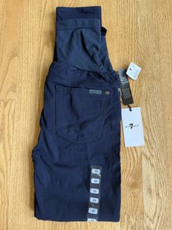 MATERNITY 7 for All Mankind Women Low Rise Straight Leg Black Jeggings US Size 29 New With Tags