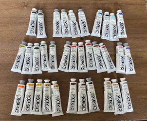 Lot of 34 Golden Heavy Acrylic Paints