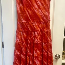 Jones New York Ruffle Long Red Dress
