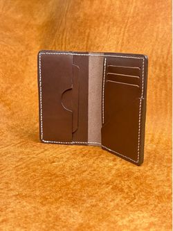 Vertical Leather Bifold Wallet