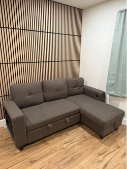 Piece Reversible Sectional with Reversible Chaise Hidden Storage And Pull-Out Bed 78” by 61”