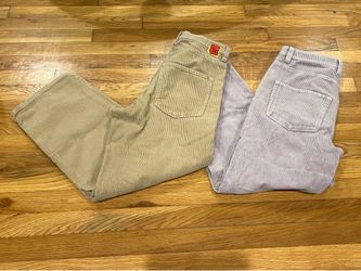 Empyre Jeans Wide Leg Corduroy Pants Sz 30 Tan Lavender