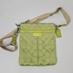 Coach Y2K Signature C Monogramed Lime Green Shoulder Crossbody VINTAGE Bag