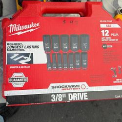 3/8 Milwaukee Impact Socket Set 