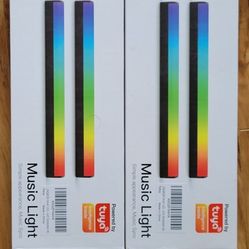 Brand New Unopened Smart LED Light Bars, Audio Sync Bluetooth RGB Light Bars Dimmable, Multi-Modes Desk LED Light Bars Works with Tuya Smart Life AP