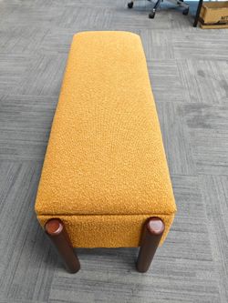 47'' Modern Upholstered Storage Bench With Walnut Wood Legs