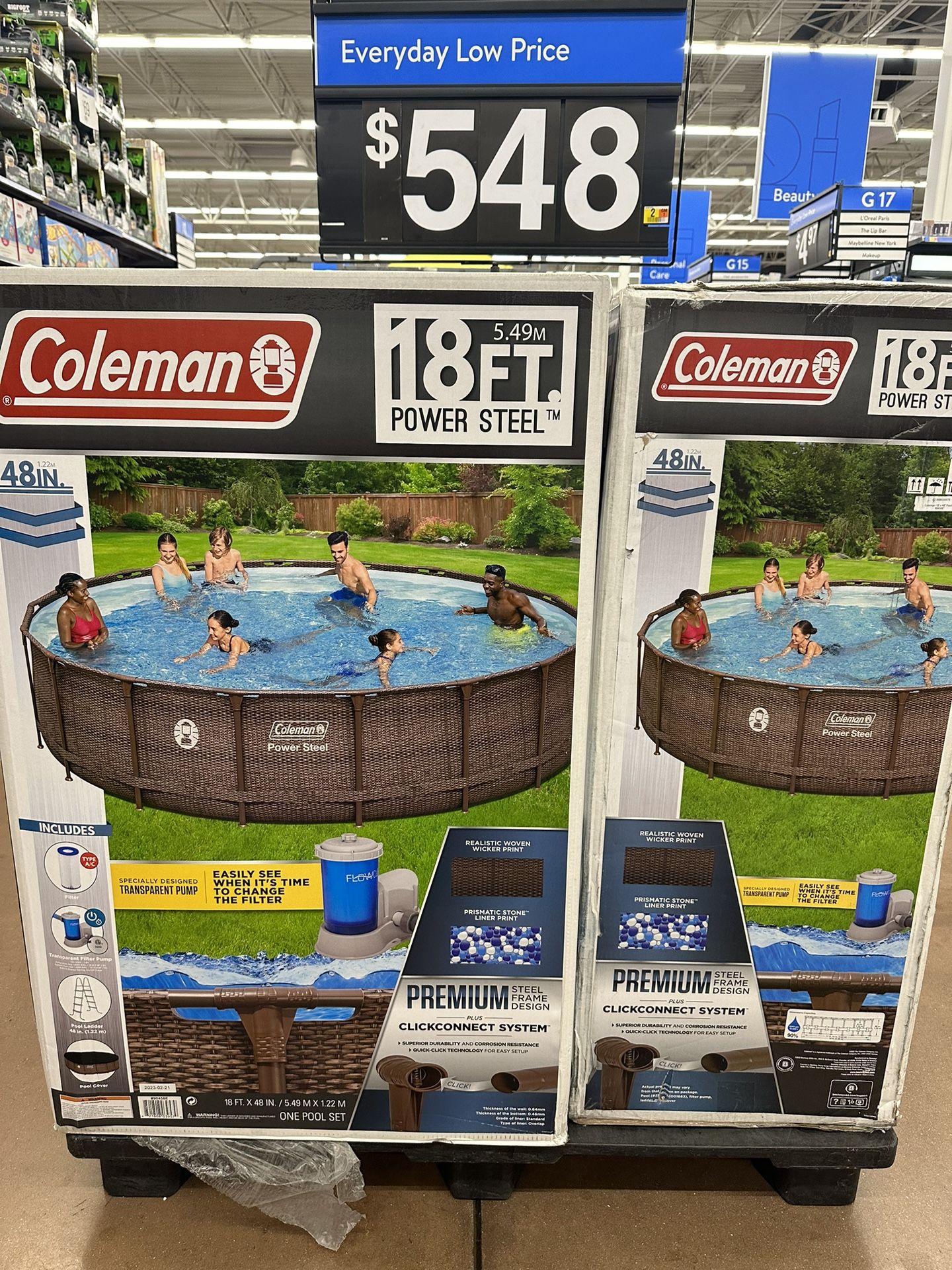 Coleman Power Steel 18' × 48" Round Above Ground Pool Set