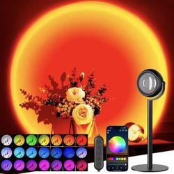 Upgraded Sunset Lamp Projector with APP Control, Endless Color Changing Led Lights, Sunlight Lamp Mood Lighting Sunset Lamps, for Party Bedroom Room D