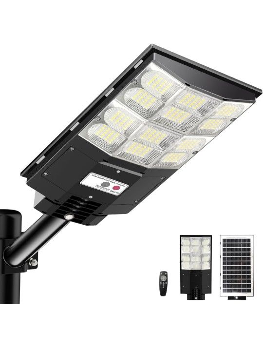 32000LM Solar Street Lights Outdoor Waterproof, 6500K 3500W Wide Angle LED Flood Light IP66 Dusk to Dawn Solar with Motion Sensor and Remote Control