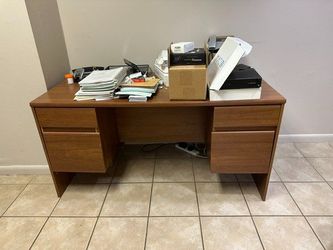 15. Double‑Pedestal Wooden Executive Desk — $60  
