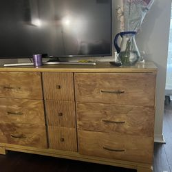 Wood Dresser With 9 Drawers